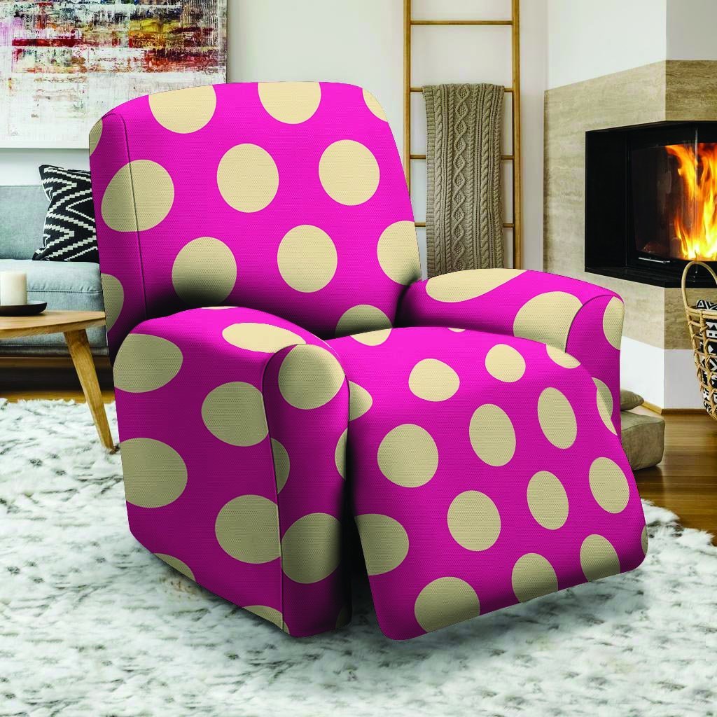 Pink Polka Dot Recliner Cover-grizzshop