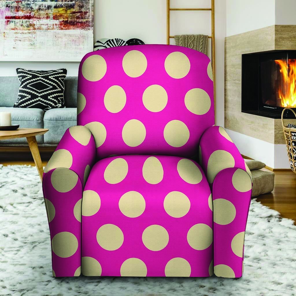 Pink Polka Dot Recliner Cover-grizzshop