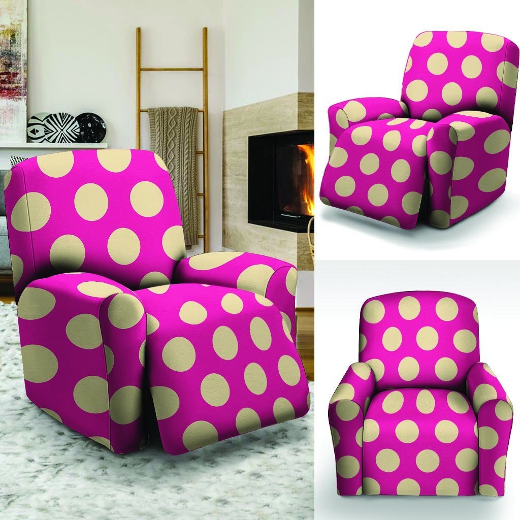 Pink Polka Dot Recliner Cover-grizzshop