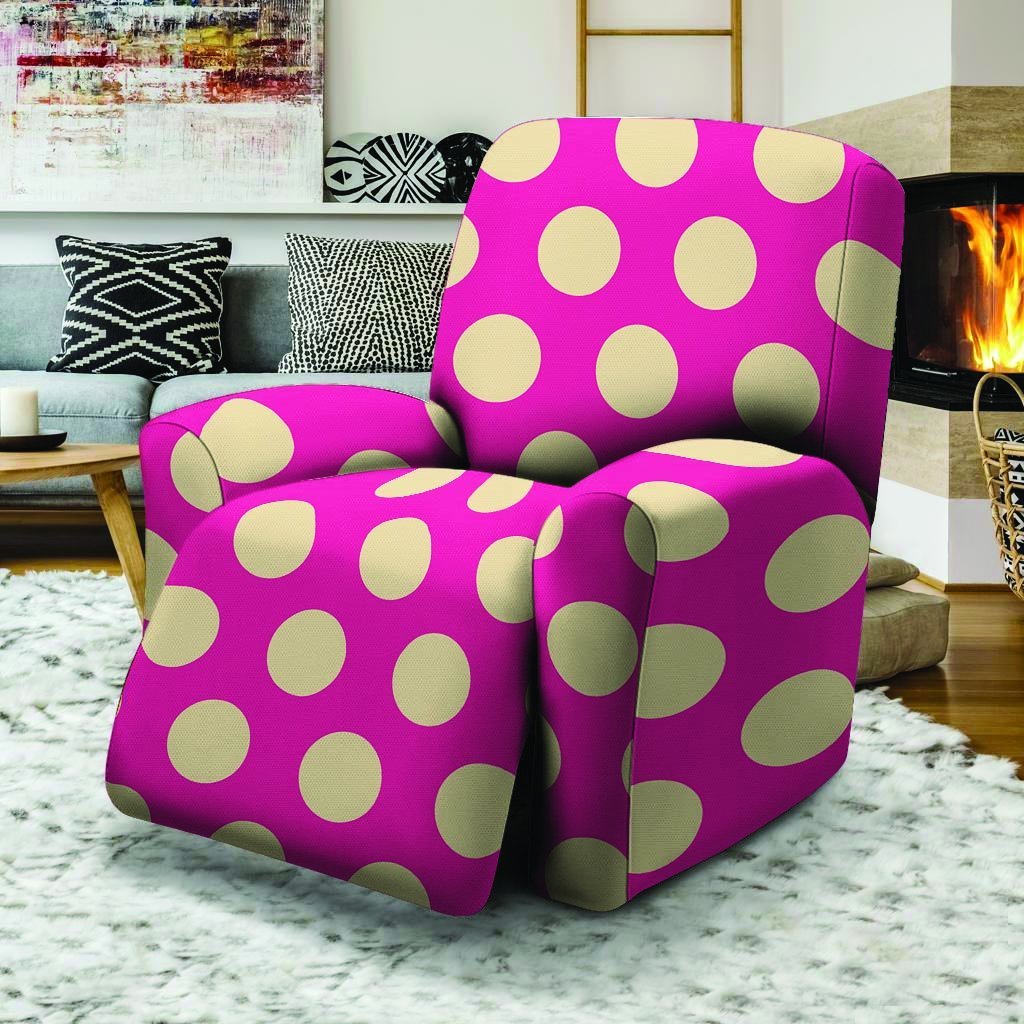 Pink Polka Dot Recliner Cover-grizzshop