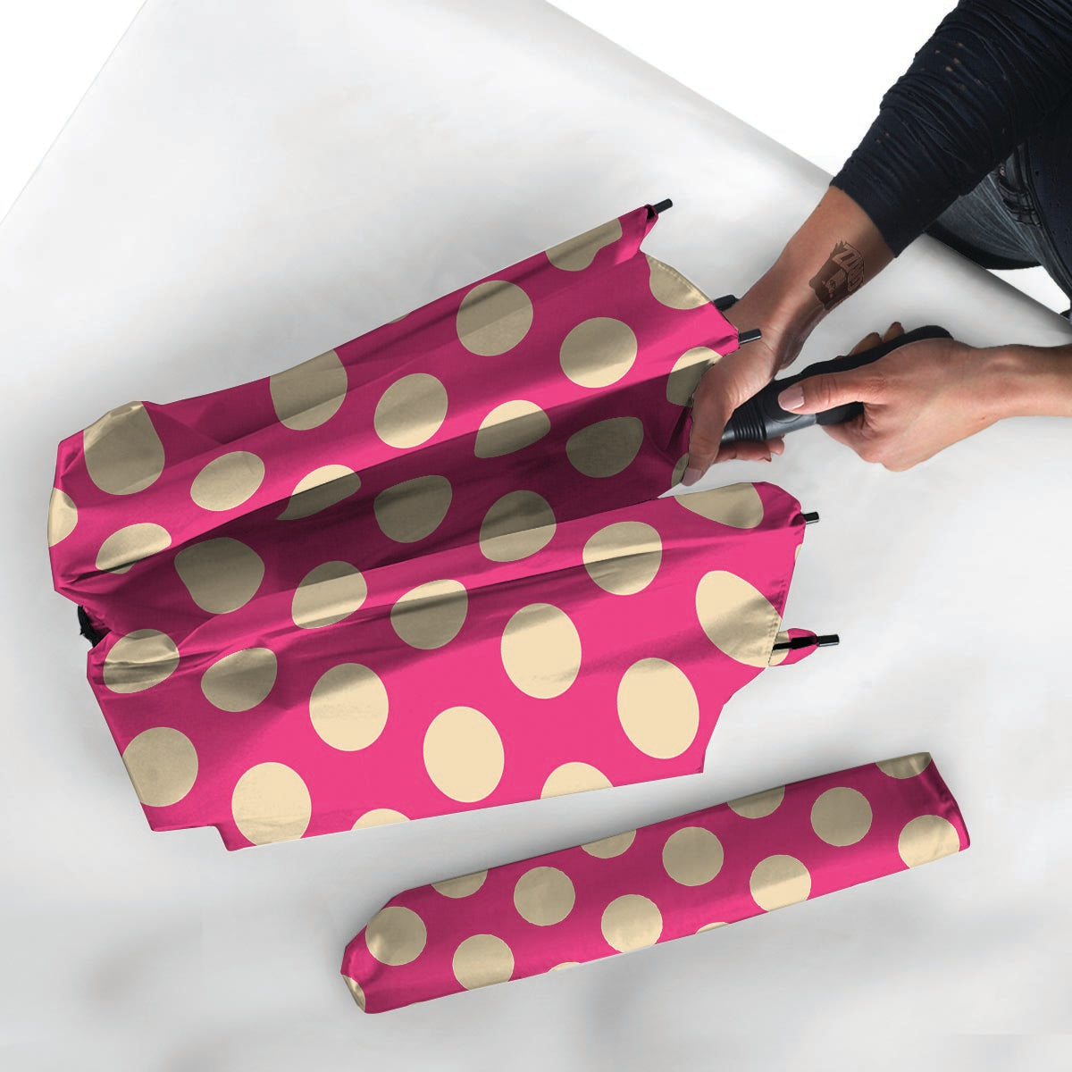 Pink Polka Dot Umbrella-grizzshop