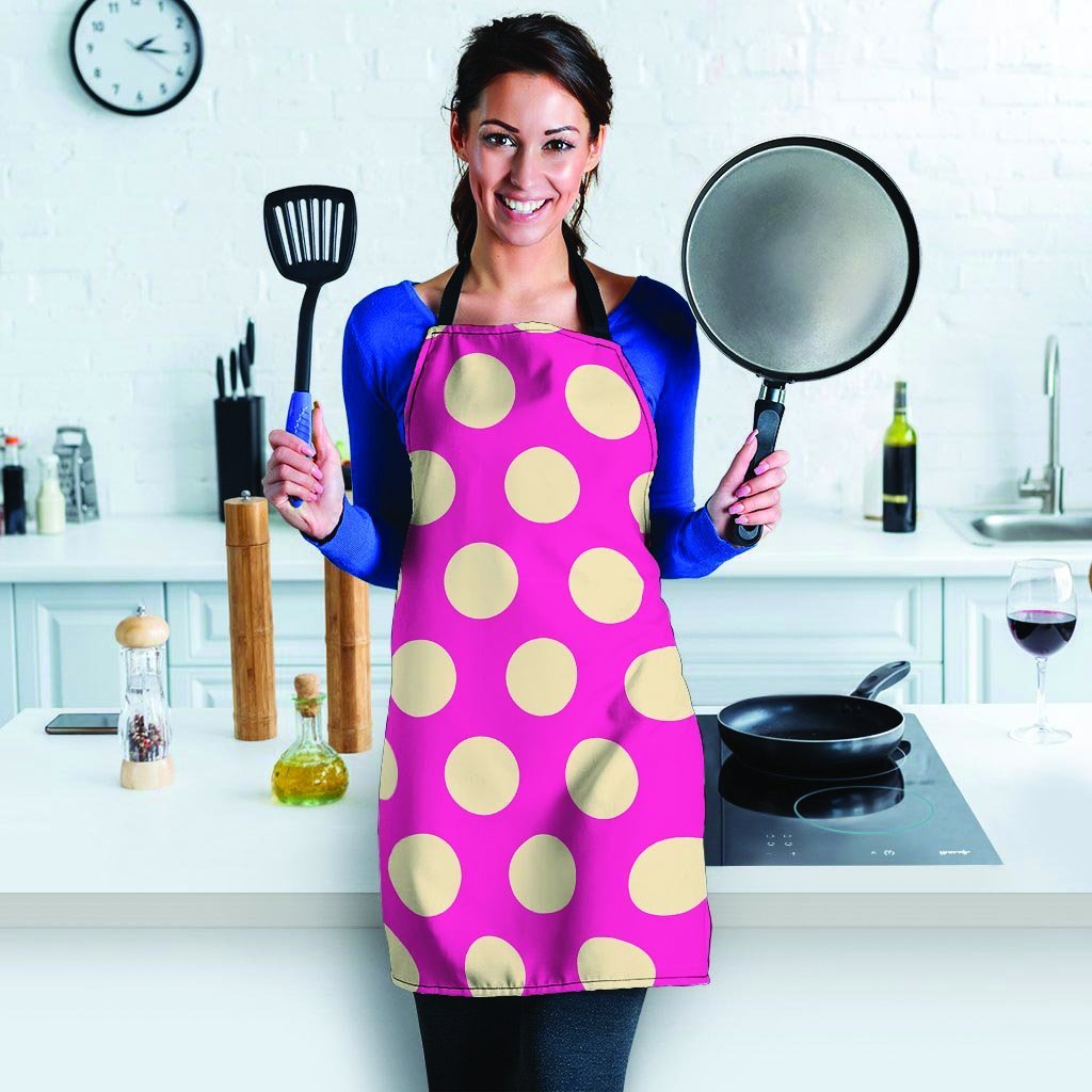 Pink Polka Dot Women's Apron-grizzshop