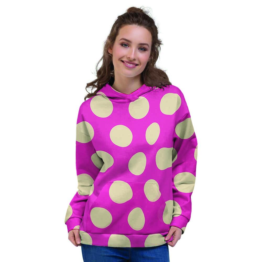 Pink Polka Dot Women's Hoodie-grizzshop