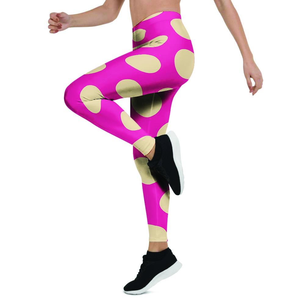 Pink Polka Dot Women's Leggings-grizzshop