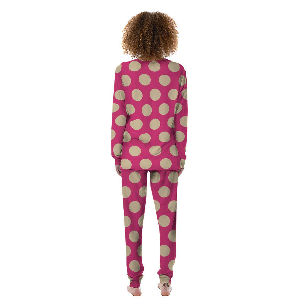 Pink Polka Dot Women's Pajamas-grizzshop