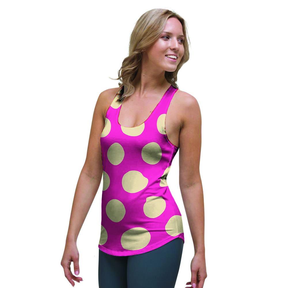 Pink Polka Dot Women's Racerback Tank Top-grizzshop