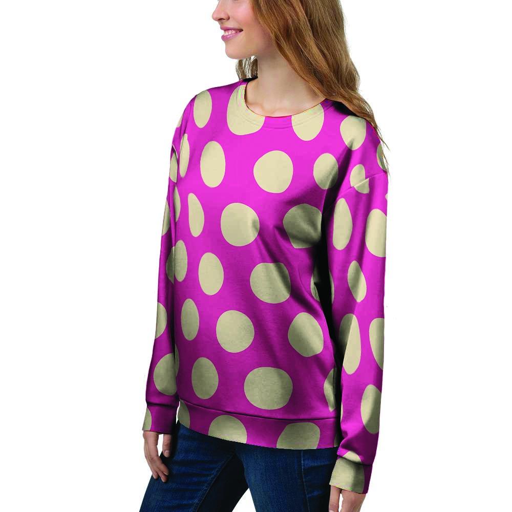 Pink Polka Dot Women's Sweatshirt-grizzshop