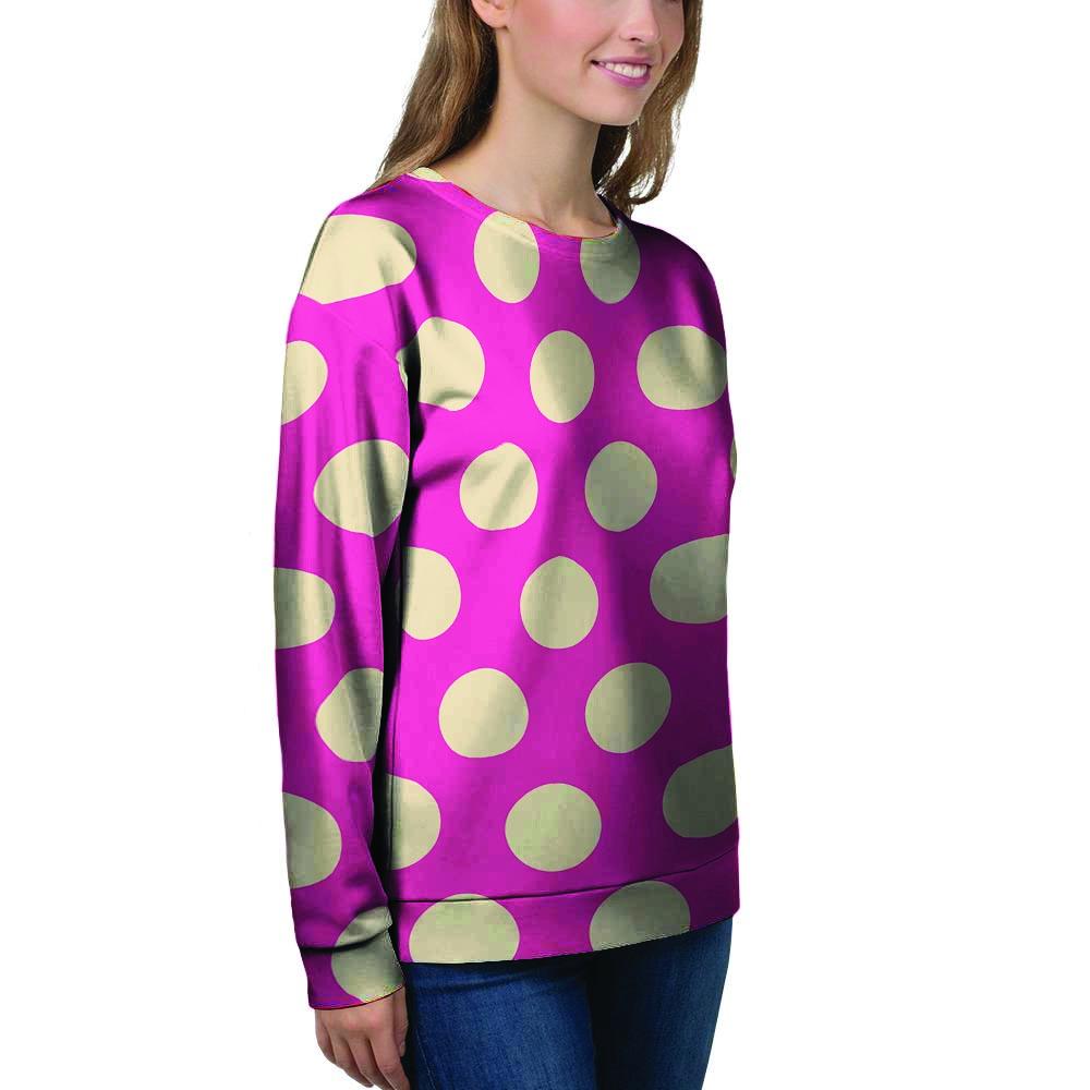 Pink Polka Dot Women's Sweatshirt-grizzshop