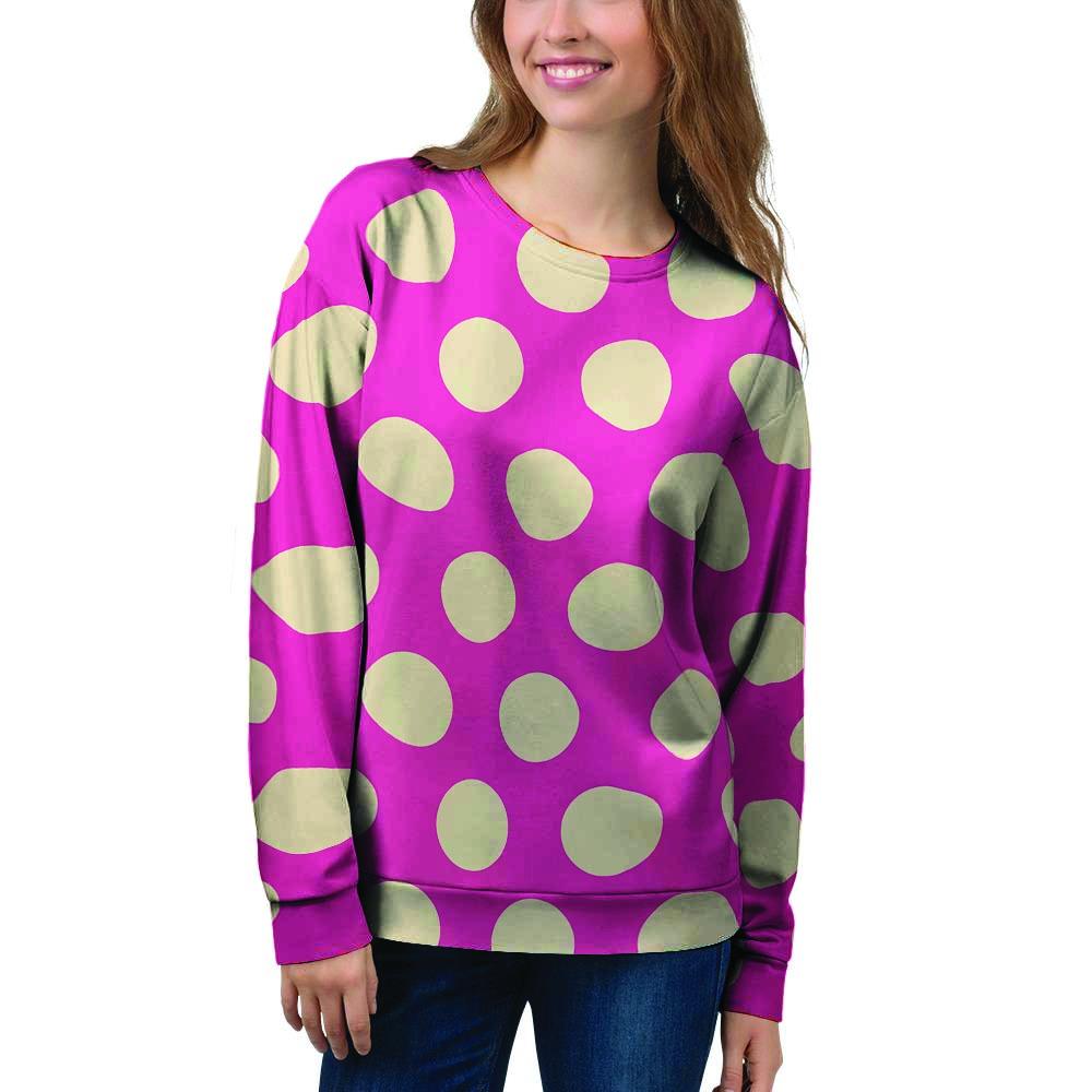 Pink Polka Dot Women's Sweatshirt-grizzshop