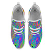 Pink Psychedelic Trippy Neon Green Print White Athletic Shoes-grizzshop