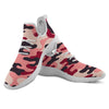 Pink Red And Black Camouflage Print White Athletic Shoes-grizzshop