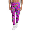 Pink Retro Stickers 90s Print Pattern Men's Leggings-grizzshop