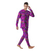 Pink Retro Stickers 90s Print Pattern Men's Pajamas-grizzshop