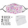 Pink Ribbon Breast Cancer Awareness Pattern Print Face Mask-grizzshop