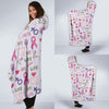 Pink Ribbon Breast Cancer Awareness Pattern Print Hooded Blanket-grizzshop