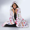 Pink Ribbon Breast Cancer Awareness Pattern Print Hooded Blanket-grizzshop