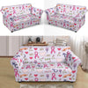 Pink Ribbon Breast Cancer Awareness Pattern Print Loveseat Cover-grizzshop