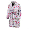 Pink Ribbon Breast Cancer Awareness Pattern Print Men Long Robe-grizzshop