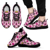 Pink Ribbon Breast Cancer Awareness Print Pattern Black Sneaker Shoes For Men Women-grizzshop