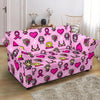 Pink Ribbon Breast Cancer Awareness Print Pattern Loveseat Cover-grizzshop