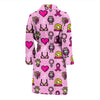 Pink Ribbon Breast Cancer Awareness Print Pattern Men Long Robe-grizzshop