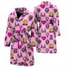 Pink Ribbon Breast Cancer Awareness Print Pattern Men Long Robe-grizzshop