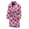 Pink Ribbon Breast Cancer Awareness Print Pattern Men Long Robe-grizzshop