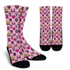 Pink Ribbon Breast Cancer Awareness Print Pattern Unisex Crew Socks-grizzshop