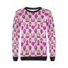 Pink Ribbon Breast Cancer Awareness Print Pattern Women Crewneck Sweatshirt-grizzshop