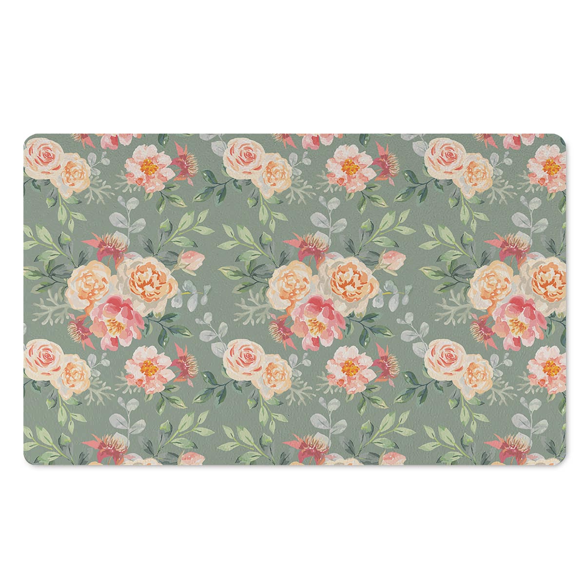 Pink Rose And Peony Floral Door Mat-grizzshop