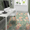 Pink Rose And Peony Floral Floor Mat-grizzshop