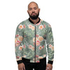 Pink Rose And Peony Floral Men's Bomber Jacket-grizzshop