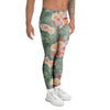 Pink Rose And Peony Floral Men's Leggings-grizzshop