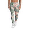 Pink Rose And Peony Floral Men's Leggings-grizzshop