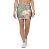 Pink Rose And Peony Floral Mini Skirt-grizzshop