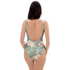 Pink Rose And Peony Floral One Piece Swimsuite-grizzshop