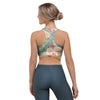 Pink Rose And Peony Floral Sports Bra-grizzshop