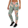 Pink Rose And Peony Floral Women's Joggers-grizzshop