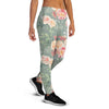 Pink Rose And Peony Floral Women's Joggers-grizzshop