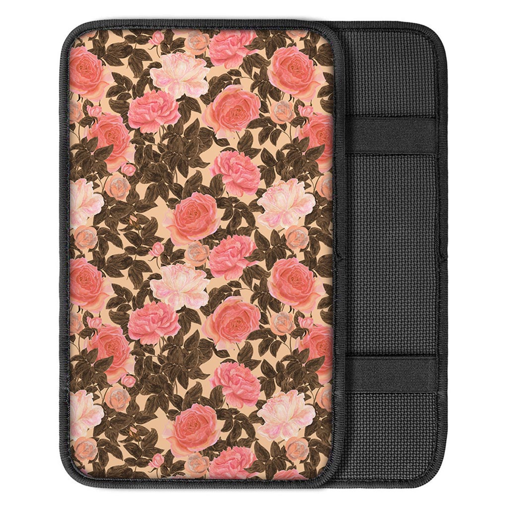 Pink Rose Floral Car Console Cover-grizzshop