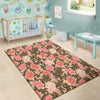 Pink Rose Floral Floor Mat-grizzshop