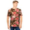 Pink Rose Floral Men T Shirt-grizzshop