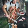 Pink Rose Floral Men's Apron-grizzshop