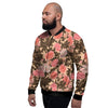 Pink Rose Floral Men's Bomber Jacket-grizzshop