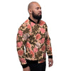 Pink Rose Floral Men's Bomber Jacket-grizzshop