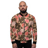 Pink Rose Floral Men's Bomber Jacket-grizzshop