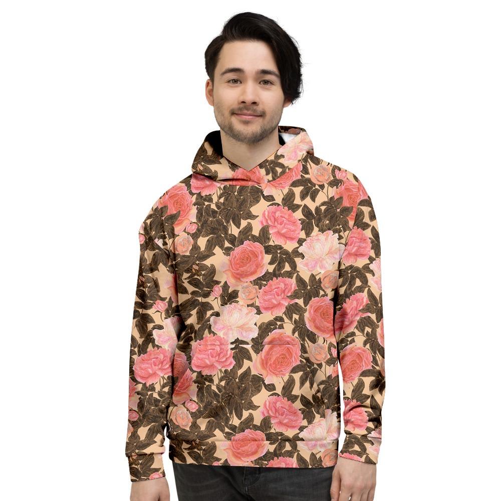 Pink Rose Floral Men's Hoodie-grizzshop