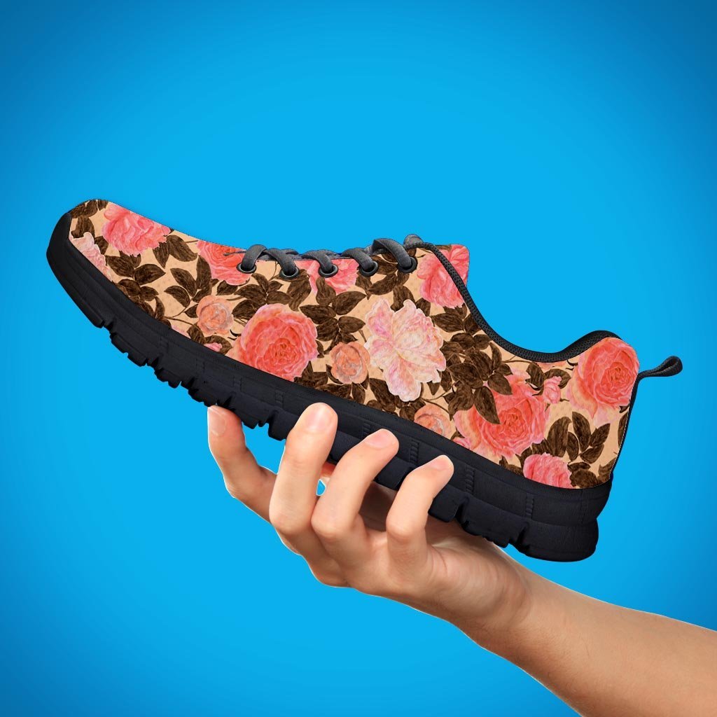 Pink Rose Floral Men's Sneakers-grizzshop