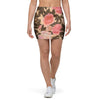 Pink Rose Floral Mini Skirt-grizzshop