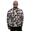 Pink Rose Floral Pattern Print Men's Bomber Jacket-grizzshop